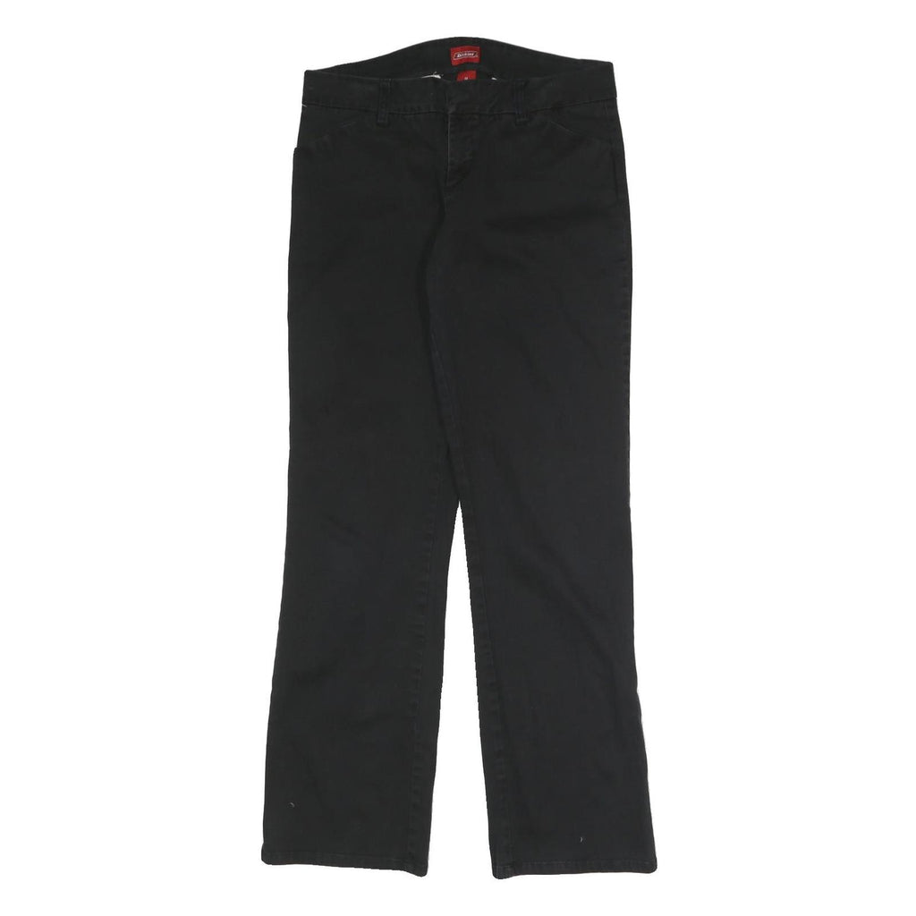 DICKIES Womens Cotton Blend Black Regular Straight Trousers Zip W31 L31