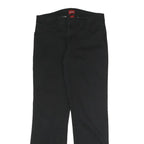 DICKIES Womens Cotton Blend Black Regular Straight Trousers Zip W31 L31