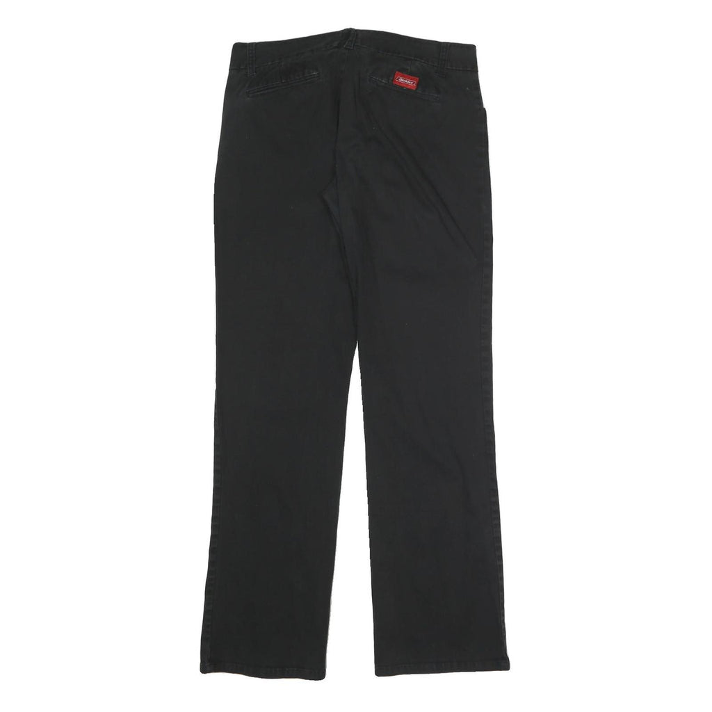 DICKIES Womens Cotton Blend Black Regular Straight Trousers Zip W31 L31