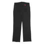 DICKIES Womens Cotton Blend Black Regular Straight Trousers Zip W31 L31