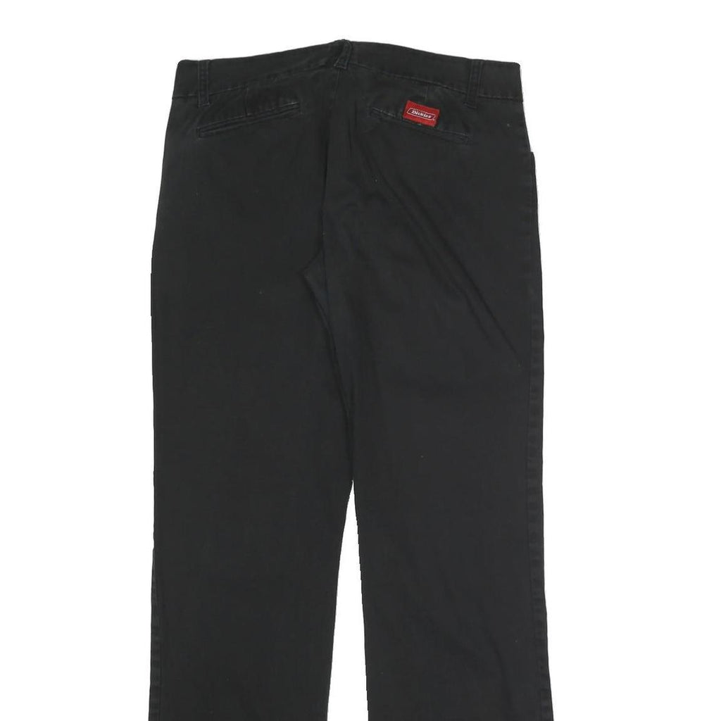 DICKIES Womens Cotton Blend Black Regular Straight Trousers Zip W31 L31
