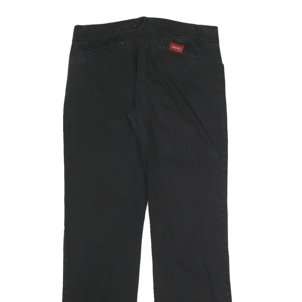 DICKIES Womens Cotton Blend Black Regular Straight Trousers Zip W31 L31