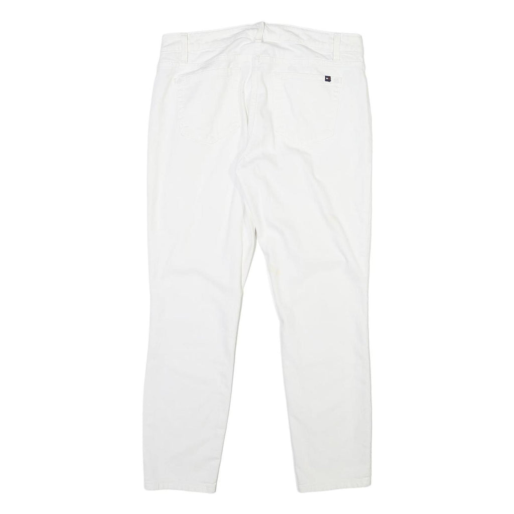 TOMMY HILFIGER Womens White Slim Jeans Cotton Button W33 L27 Classic Fit