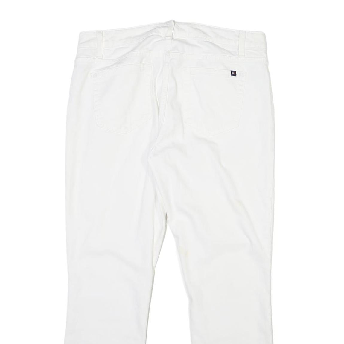 TOMMY HILFIGER Womens White Slim Jeans Cotton Button W33 L27 Classic Fit