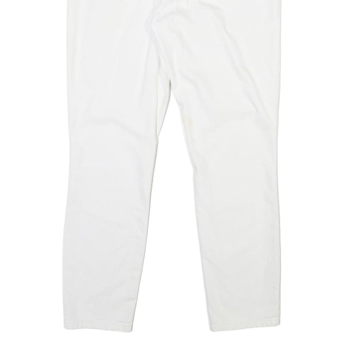 TOMMY HILFIGER Womens White Slim Jeans Cotton Button W33 L27 Classic Fit