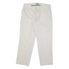NAUTICA Mens Cotton Blend White Regular Straight Trousers W38 L30 Casual Comfort
