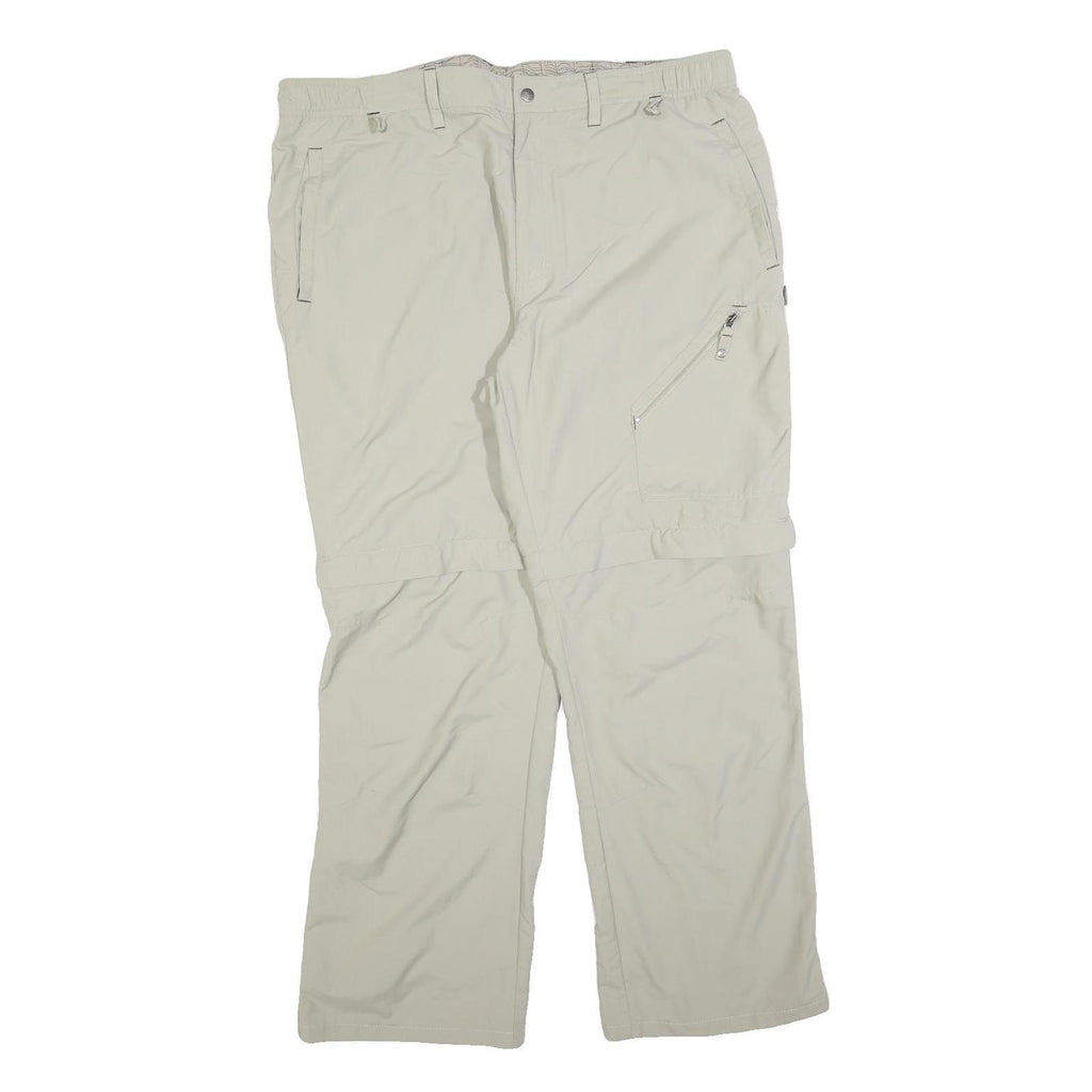 SWITCHER Mens Beige Regular Fit Straight Leg Trousers W40 L30 Casual Outdoor Zip