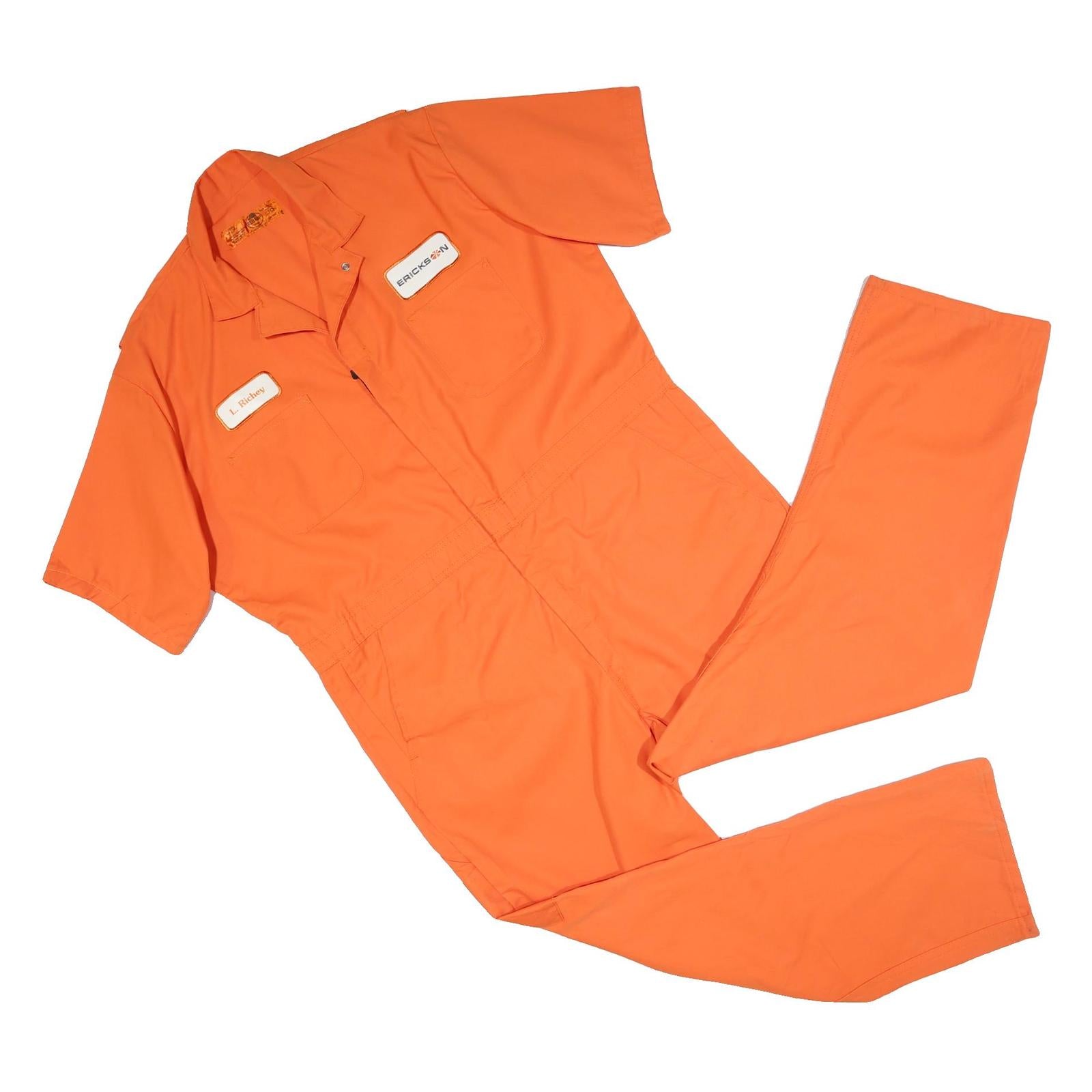 RED KAP Mens Orange Cotton Blend Dungarees Regular Fit Workwear 2XL W46 L29