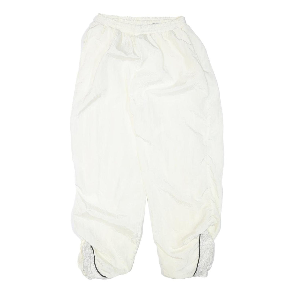 Mens White Joggers L W25 L25 Loose Tapered Polyester Blend Casual