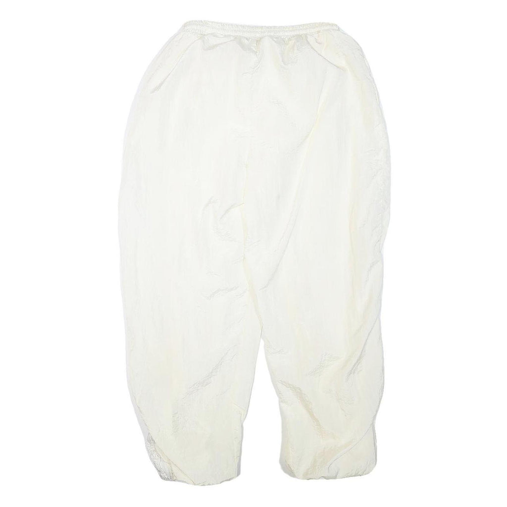 Mens White Joggers L W25 L25 Loose Tapered Polyester Blend Casual