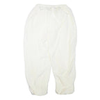 Mens White Joggers L W25 L25 Loose Tapered Polyester Blend Casual