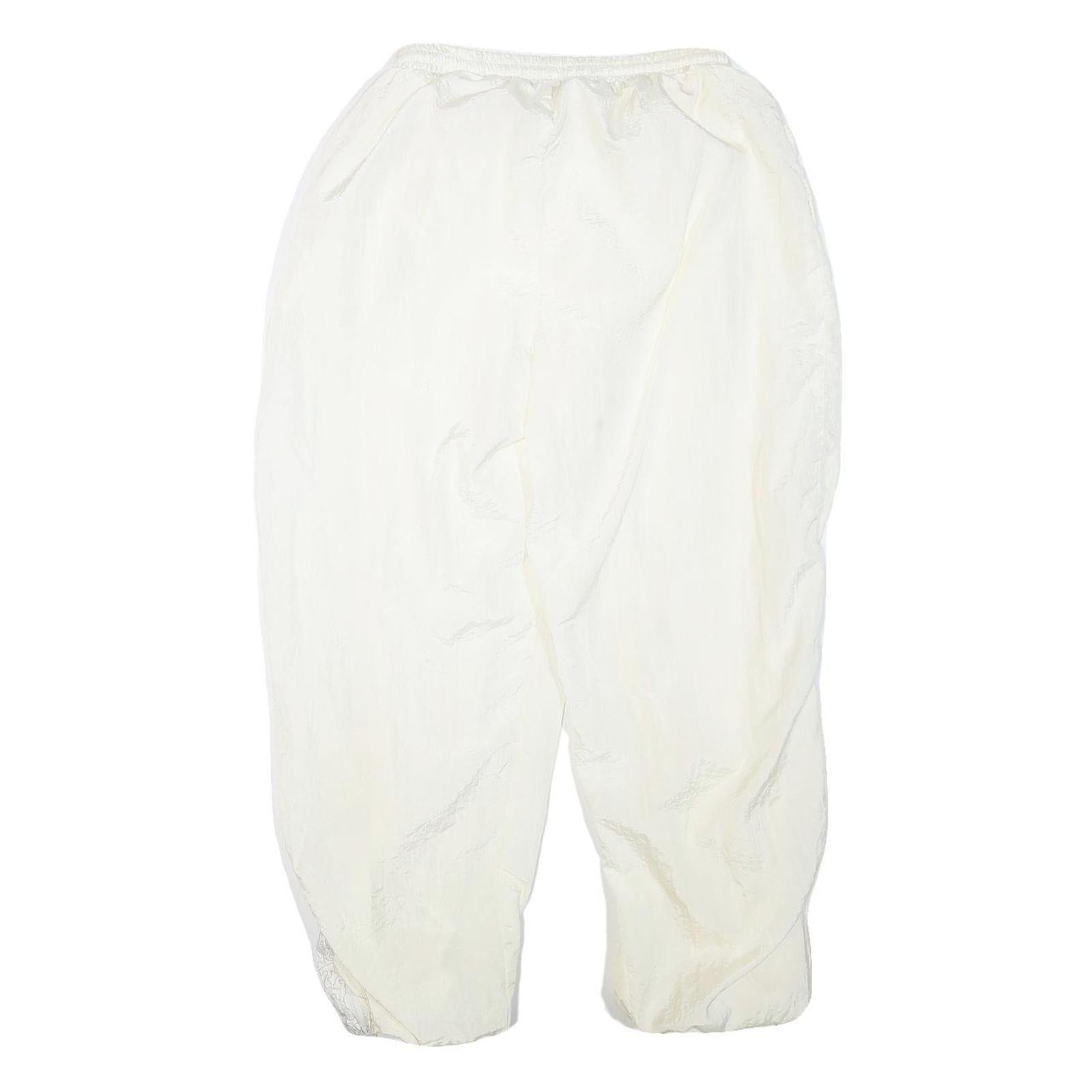Mens White Joggers L W25 L25 Loose Tapered Polyester Blend Casual