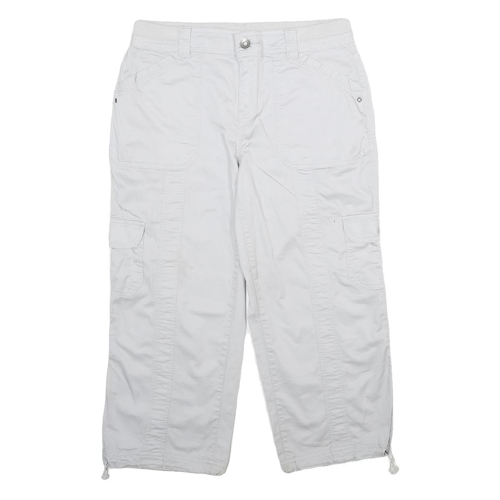 STYLE & CO Womens White Cargo Casual Shorts UK 10 W30 Cotton Blend