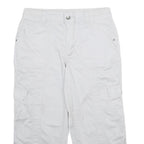 STYLE & CO Womens White Cargo Casual Shorts UK 10 W30 Cotton Blend
