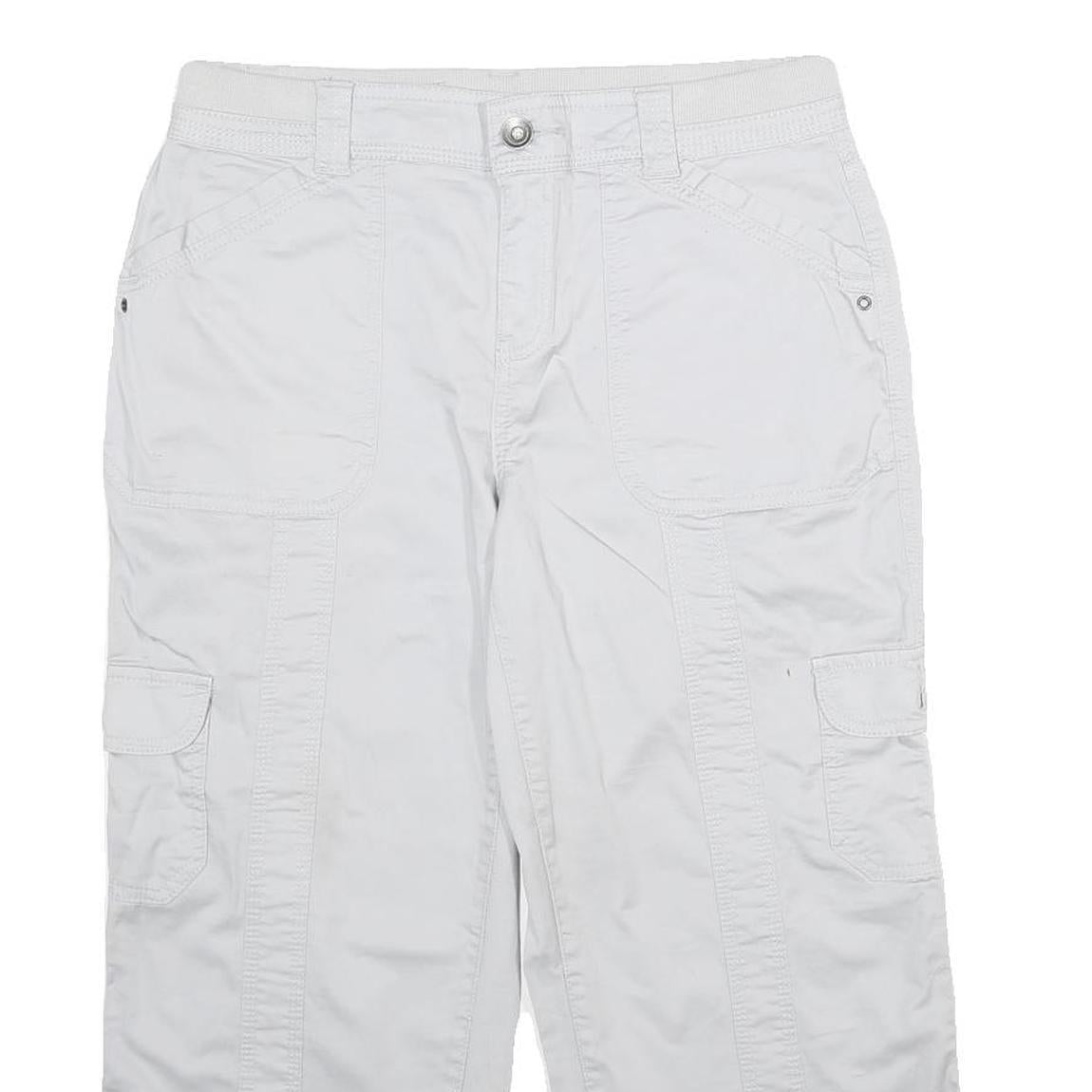 STYLE & CO Womens White Cargo Casual Shorts UK 10 W30 Cotton Blend