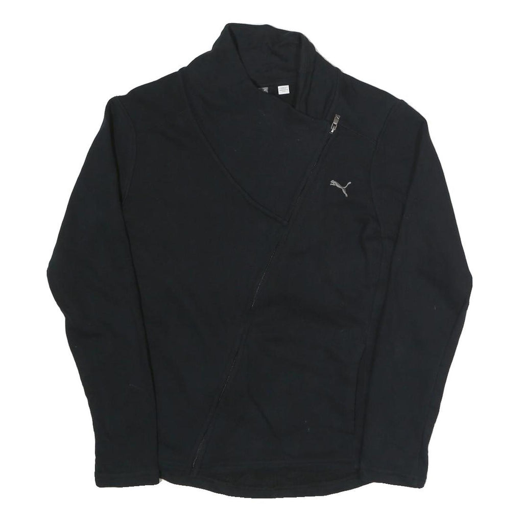 PUMA Womens Black Zip Neck UK 10 Sweatshirt Athletic Casual Pullover