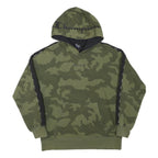 CHAMPION Boys Green Camouflage Hoodie 2XL Cotton Blend Pullover