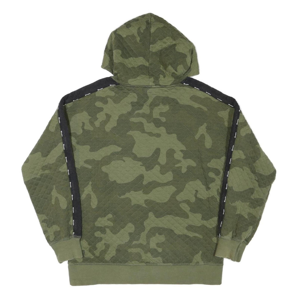 CHAMPION Boys Green Camouflage Hoodie 2XL Cotton Blend Pullover
