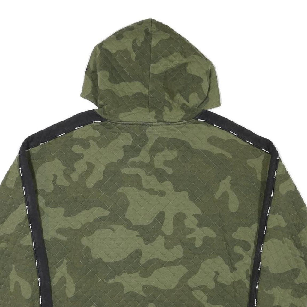 CHAMPION Boys Green Camouflage Hoodie 2XL Cotton Blend Pullover