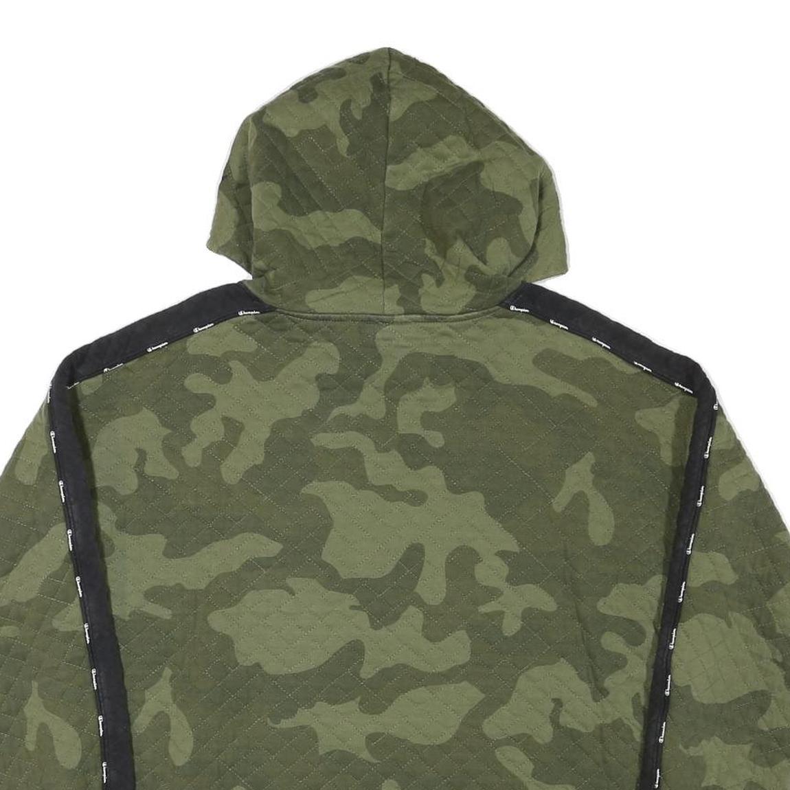 CHAMPION Boys Green Camouflage Hoodie 2XL Cotton Blend Pullover