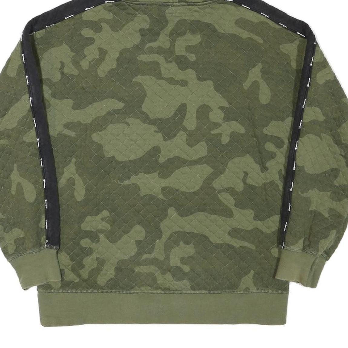 CHAMPION Boys Green Camouflage Hoodie 2XL Cotton Blend Pullover