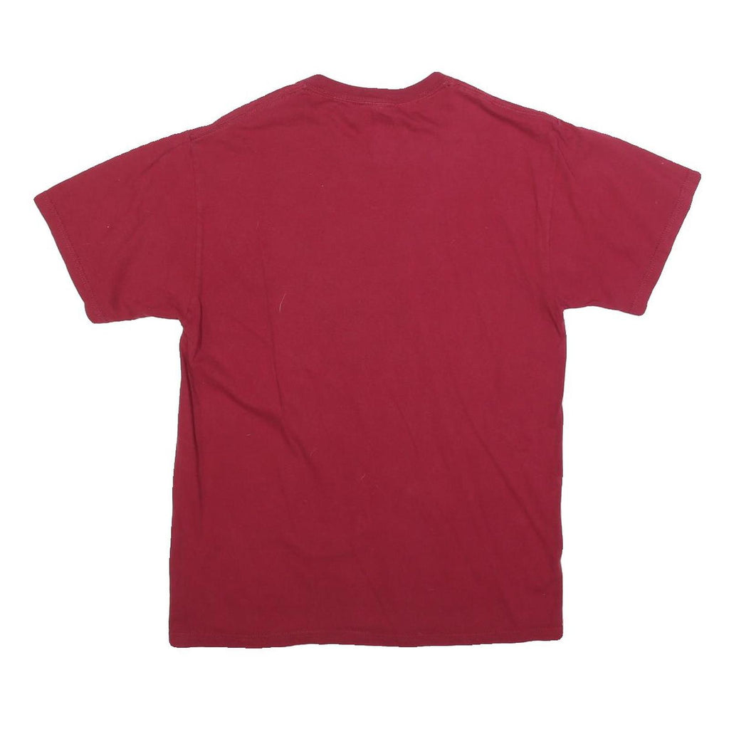 NCAA Mens Red We Bust Ours Football Helmet Graphic T-Shirt M Short Sleeve Crew