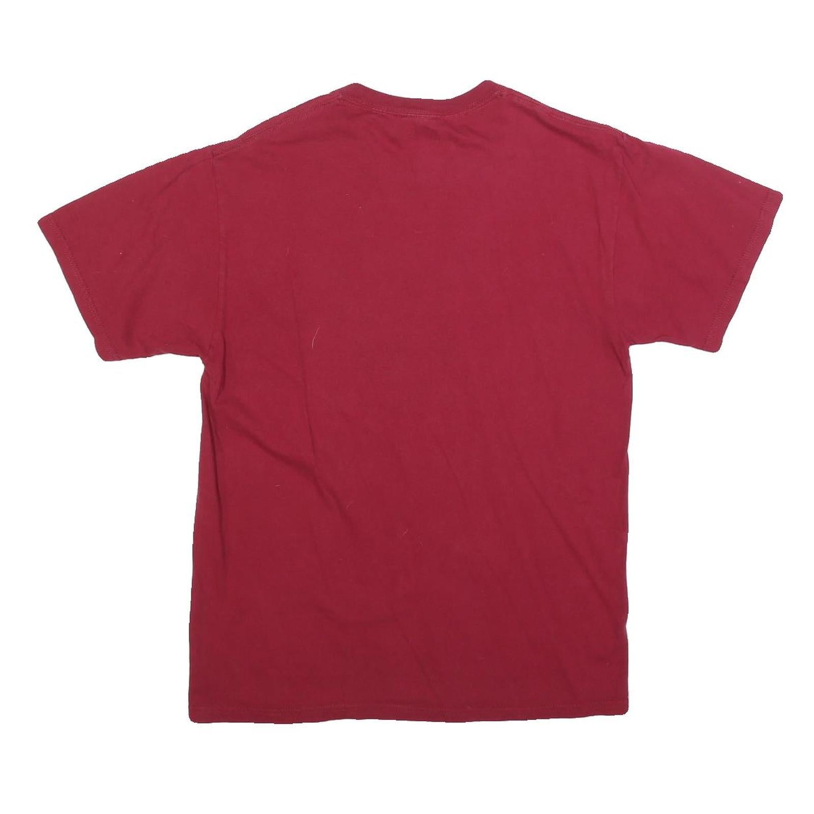 NCAA Mens Red We Bust Ours Football Helmet Graphic T-Shirt M Short Sleeve Crew
