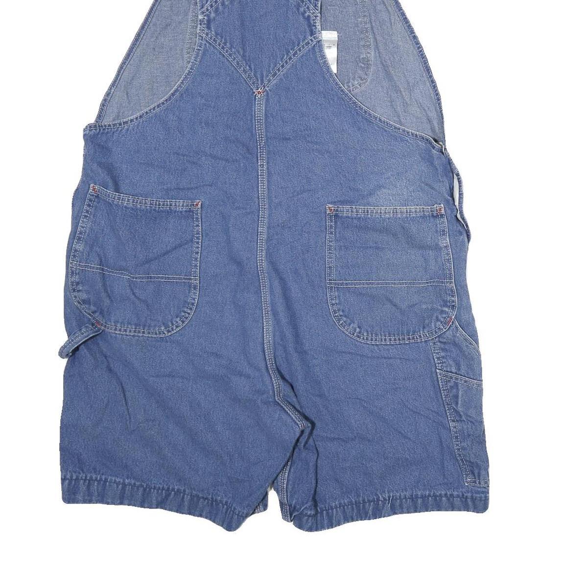 DICKIES Mens Blue Cotton Denim Dungarees Relaxed XL W42 L7 Workwear Pockets