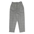 Womens Regular Fit Black & White Check Cotton Blend Trousers W26 L28 Zip Closure