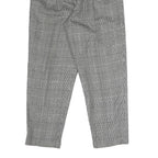 Womens Regular Fit Black & White Check Cotton Blend Trousers W26 L28 Zip Closure