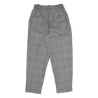 Womens Regular Fit Black & White Check Cotton Blend Trousers W26 L28 Zip Closure