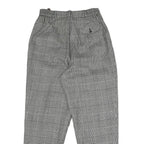 Womens Regular Fit Black & White Check Cotton Blend Trousers W26 L28 Zip Closure