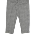 Womens Regular Fit Black & White Check Cotton Blend Trousers W26 L28 Zip Closure