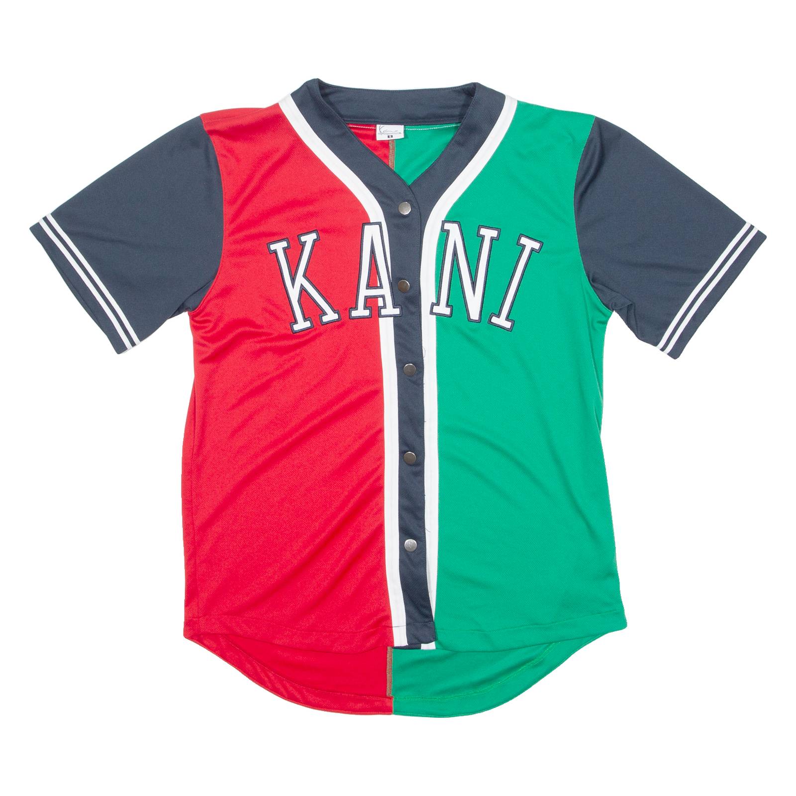 KARL KANI Baseball Mens Jersey Red Button Neck S