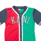 KARL KANI Baseball Mens Jersey Red Button Neck S