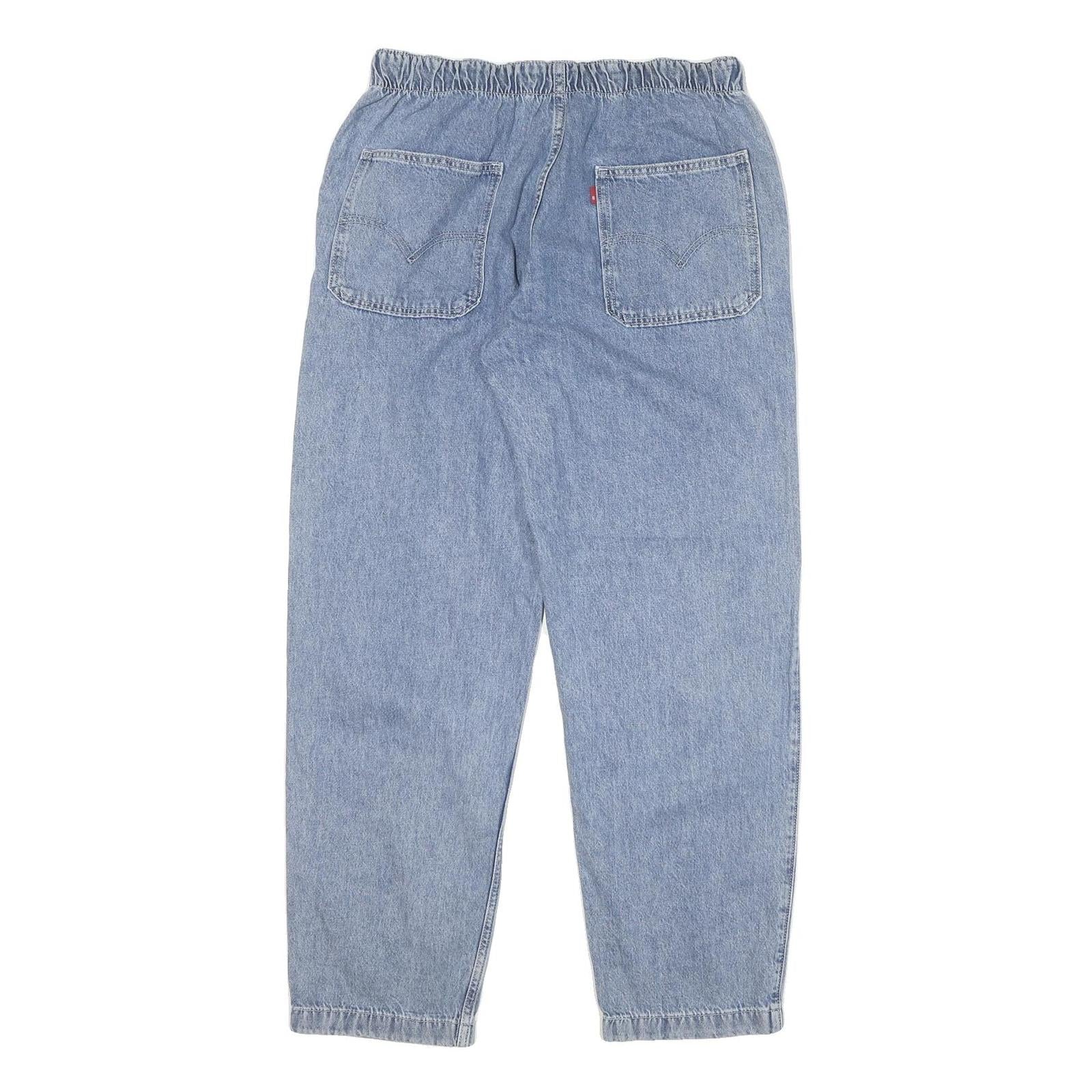 LEVI'S Womens Jeans Blue Relaxed Straight Denim Light W32 L30 Drawstring Waist