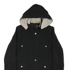 NAUTICA Womens Black Jacket M Polyester Blend Plain Zip Hooded Casual Outerwear