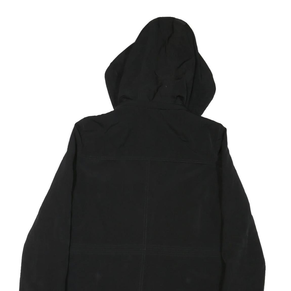 NAUTICA Womens Black Jacket M Polyester Blend Plain Zip Hooded Casual Outerwear