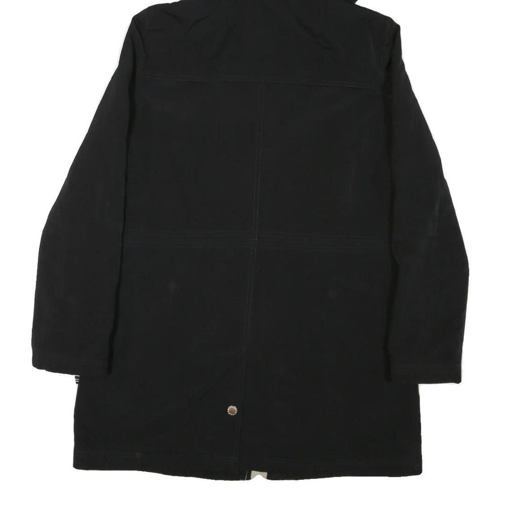 NAUTICA Womens Black Jacket M Polyester Blend Plain Zip Hooded Casual Outerwear