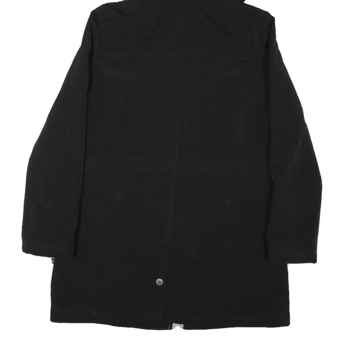 NAUTICA Womens Black Jacket M Polyester Blend Plain Zip Hooded Casual Outerwear