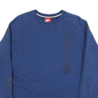 NIKE Mens Blue Crew Neck M Cotton Blend Sweatshirt Sports Casual Activewear