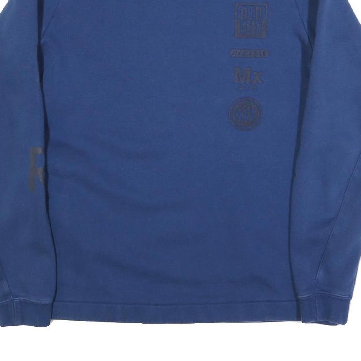 NIKE Mens Blue Crew Neck M Cotton Blend Sweatshirt Sports Casual Activewear