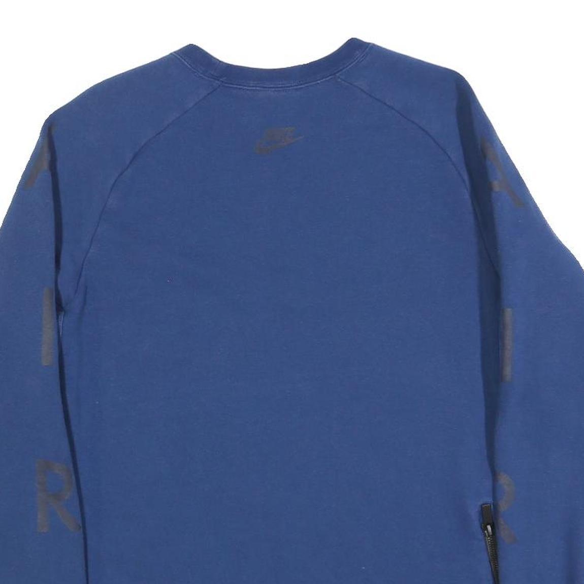 NIKE Mens Blue Crew Neck M Cotton Blend Sweatshirt Sports Casual Activewear