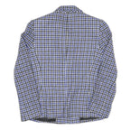 Womens Blue Black White Check Jacket UK 8 Cotton Blend Button Closure Classic