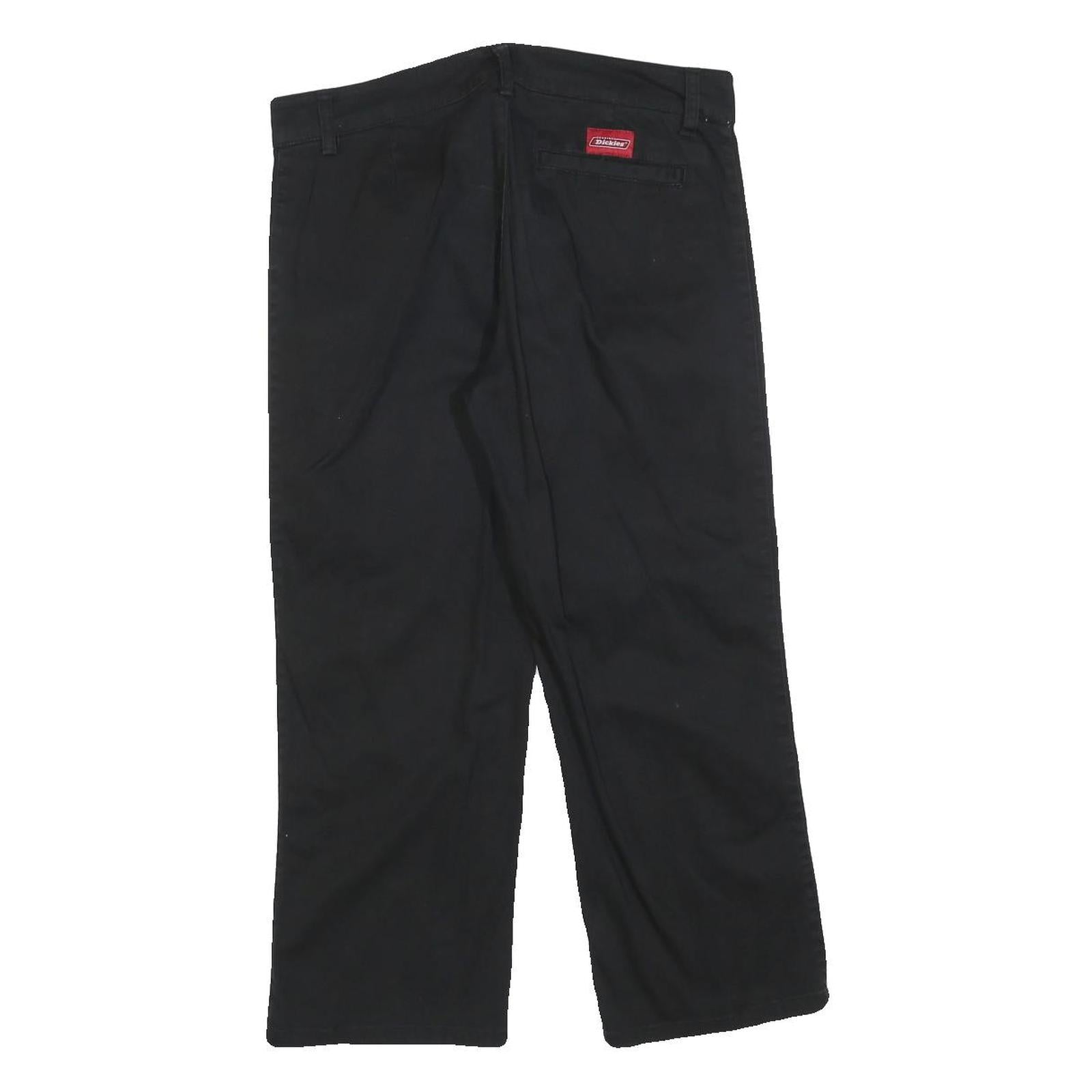 DICKIES Womens Black Regular Fit Straight Leg Trousers Cotton Blend W30 L23