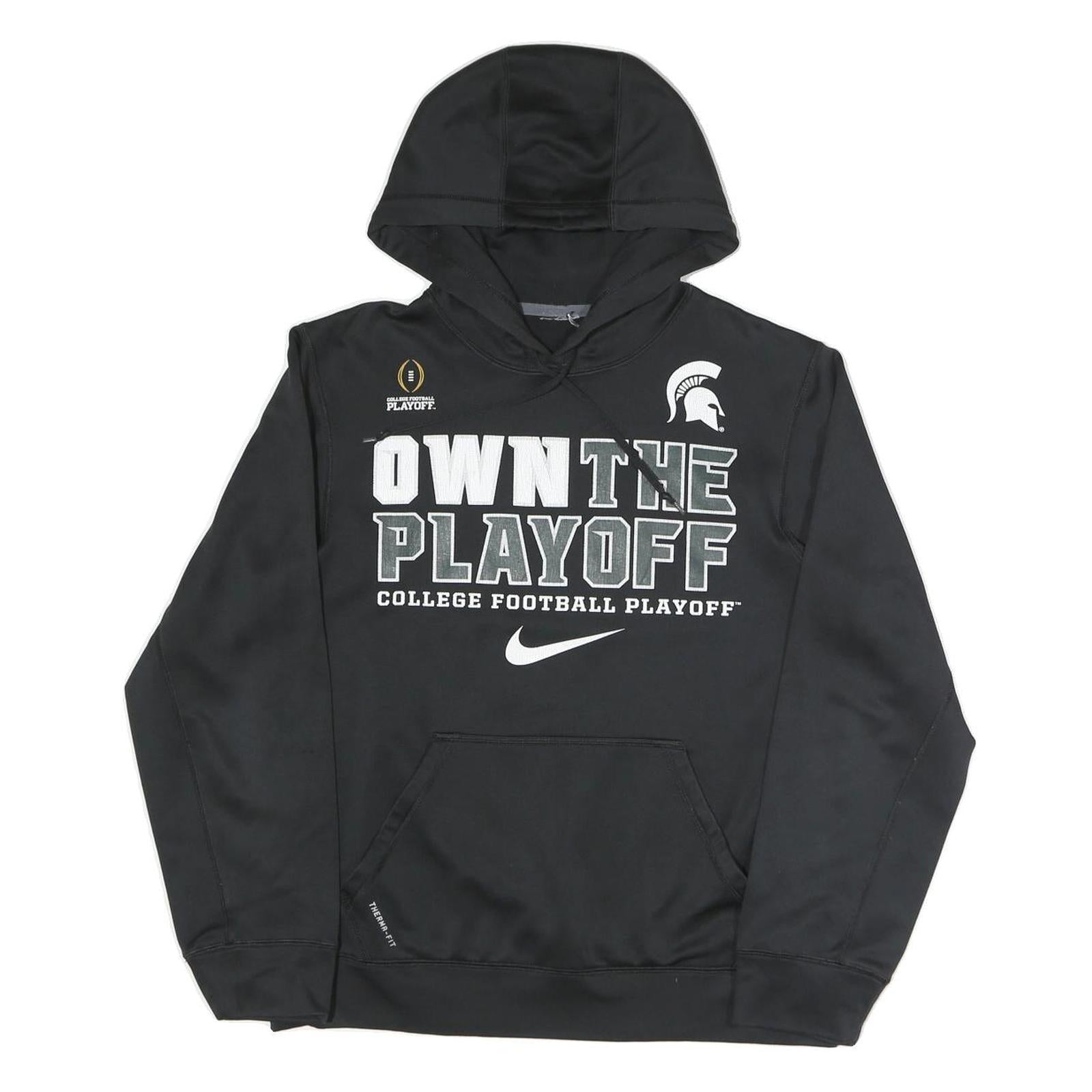 NIKE Mens Black Own The Playoff Polyester Blend Hoodie S College Football
