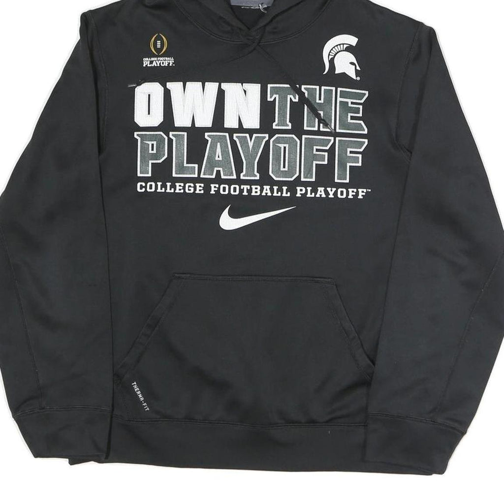 NIKE Mens Black Own The Playoff Polyester Blend Hoodie S College Football