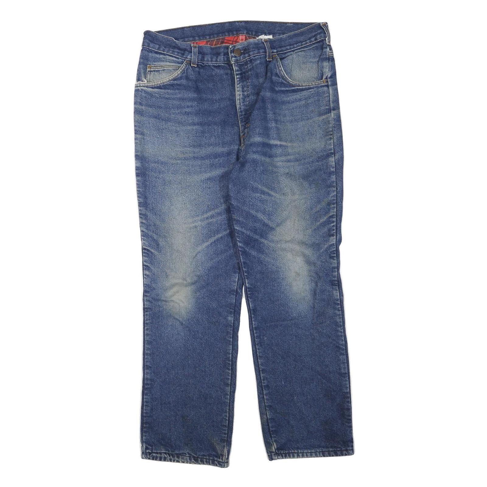 DICKIES Mens Jeans Blue Regular Straight Denim Medium W36 L30 Workwear Durable