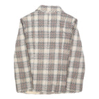 Womens Beige Brown Check Button Jacket XS Woven Classic Fit Casual Stylish