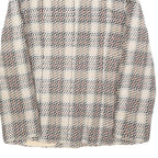 Womens Beige Brown Check Button Jacket XS Woven Classic Fit Casual Stylish